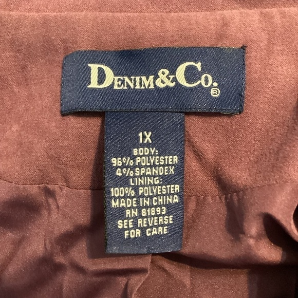 Denim & Co Blazer Size 1X Purple One Button - Picture 6 of 6